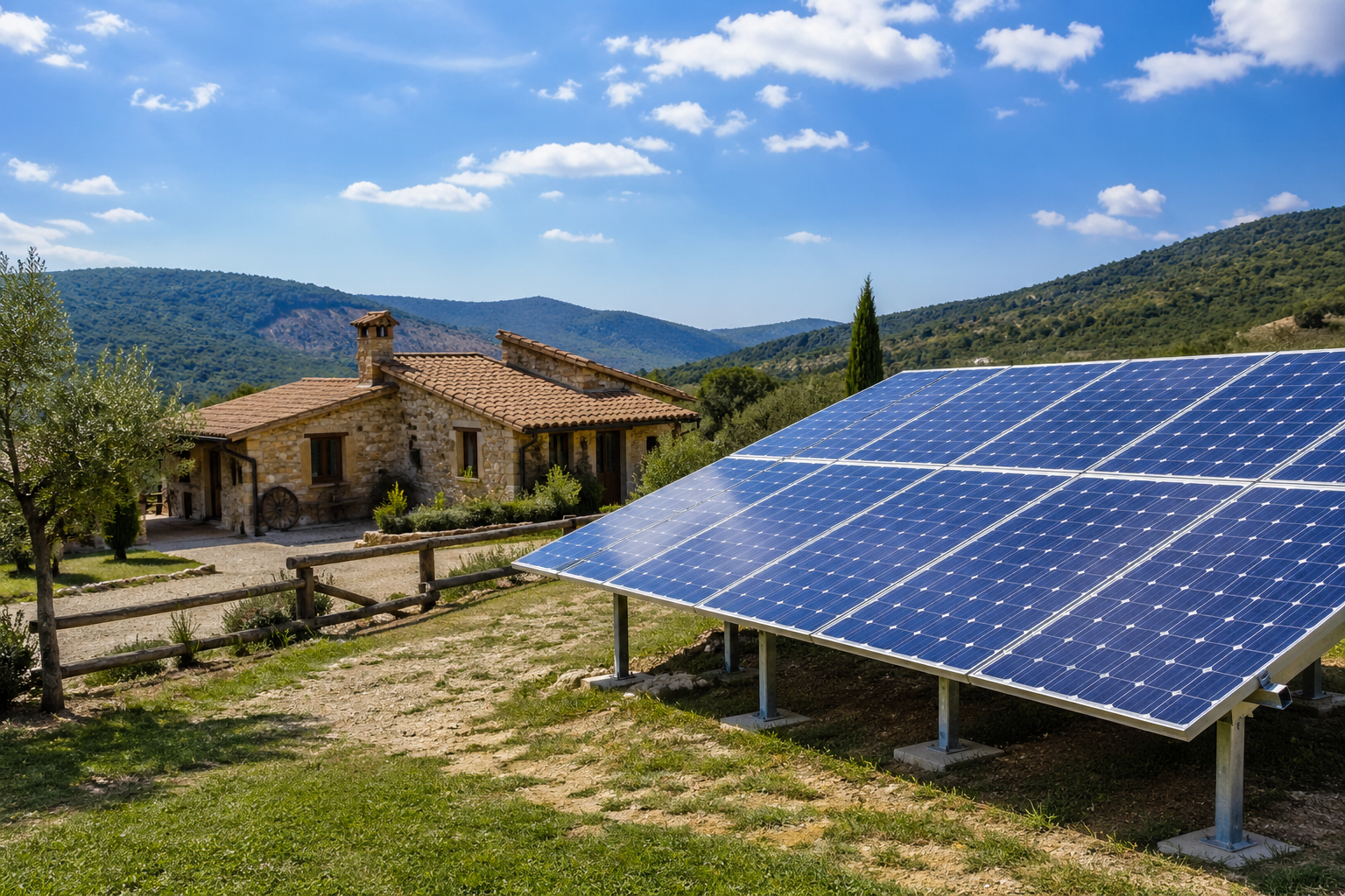 Instalación solar en finca o zona rural