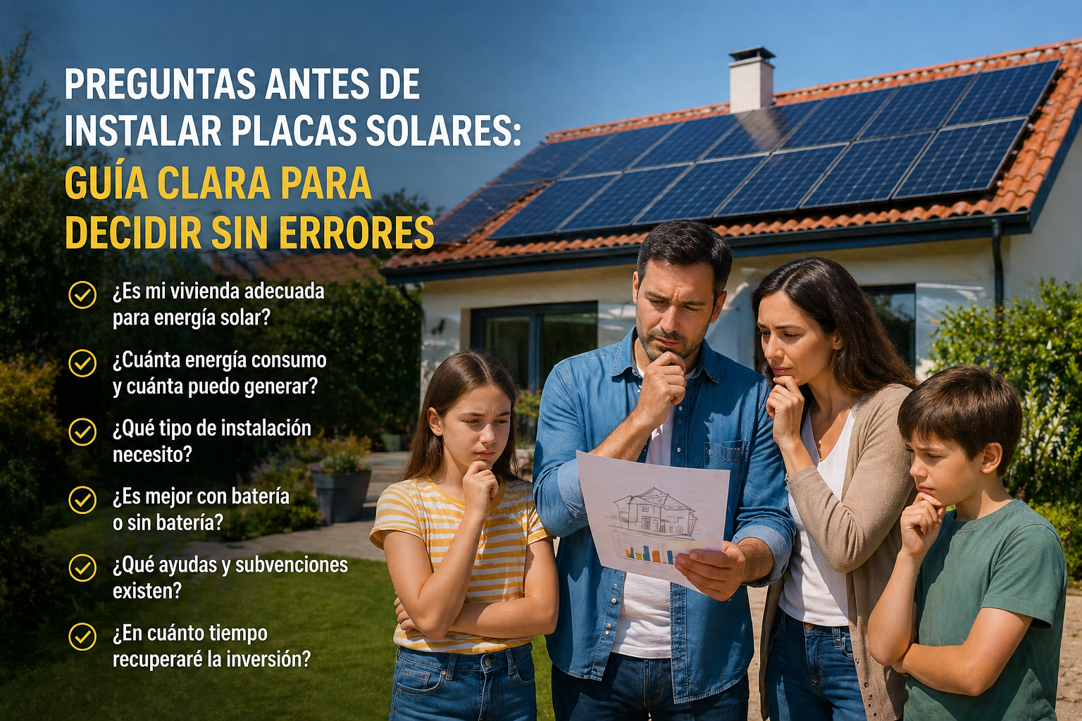 Preguntas antes de instalar placas solares: guía clara para decidir sin errores
