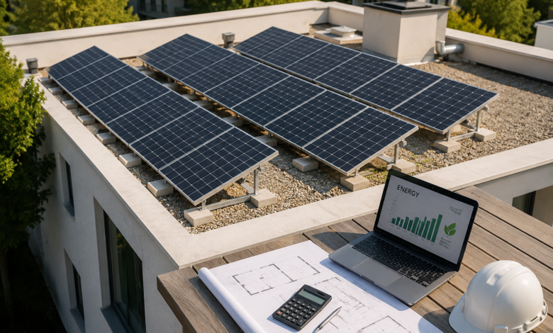 Precio de placas solares con estructura para cubierta plana