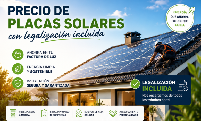 Precio de placas solares con legalización incluida
