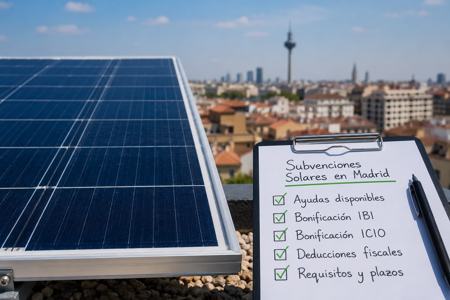 Subvenciones solares en Madrid - qué comprobar