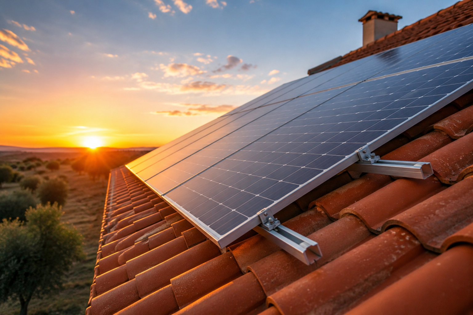 precio de placas solares con estructura para tejado inclinado